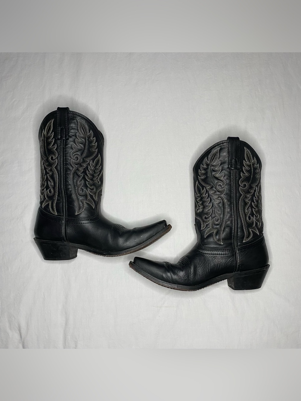 Laredo 51090 Western Cowboy Boot Black Leather 6.5 M Women’s Embroidered
